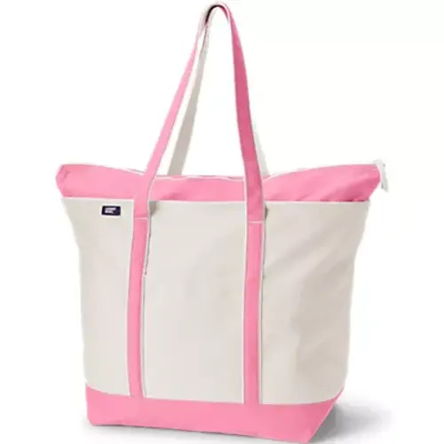 Extra Large 5 Pocket Zip Top Canvas Tote Bag Long Handles | Lands' End