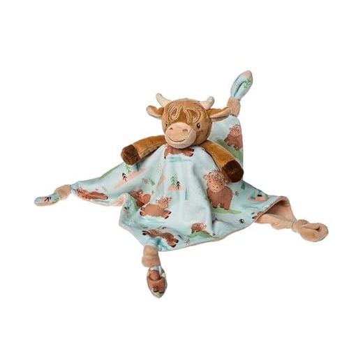 Mary Meyer Lovey Stuffed Animal Security Blanket Plush Soft Snuggle Toy, 13 x 13-Inches, Hetty Highland Cow