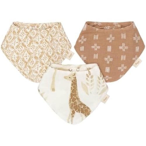 Crane Baby Soft Baby Bib Set, 100% Cotton Muslin Baby Bibs, Soft and Absorbent Drool Bib For Babies