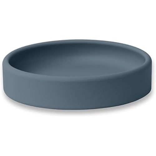 APLAINR Solid Plate, Weighted Baby Toddler Plate, Silicone Plates for Baby, No-Division Kid Plates, Microwave & Dishwasher Safe Silicone Plate for Toddlers, No BPA, Blue Hour