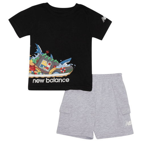 New Balance 574 Shark T-Shirt and Cargo Shorts Set