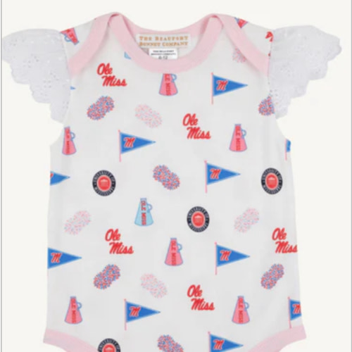 Ole Miss Wendy Onesie - Gawsh Almighty with Palm Beach Pink