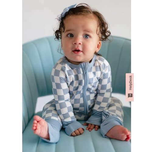 Infant Romper in Cornflower Blue Checkered – Silks