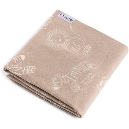 Oeko-TEX Certified Knitted 100% Cotton Blanket | Soft, Cozy & Breathable Newborn & Infant Swaddle Blanket | Cute Animal Prints| Lightweight, Stroller, Crib, Receiving Blanket (Safari)