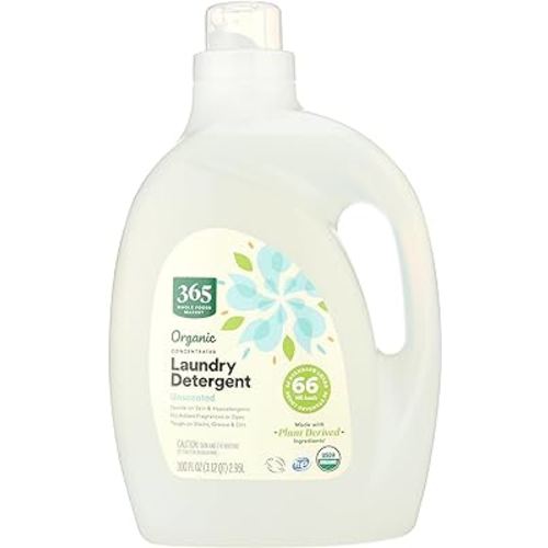 365 by Whole Foods Market, Organic Concentrated Laundry Detergent, Unscented, 66 HE Loads, 100 Fl Oz
