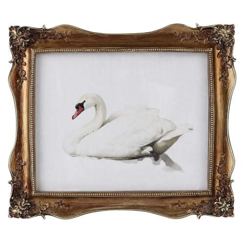Home Decor Collection Sterling & Noble Home Ornate Gold Framed Swan Canvas Print Wall Art