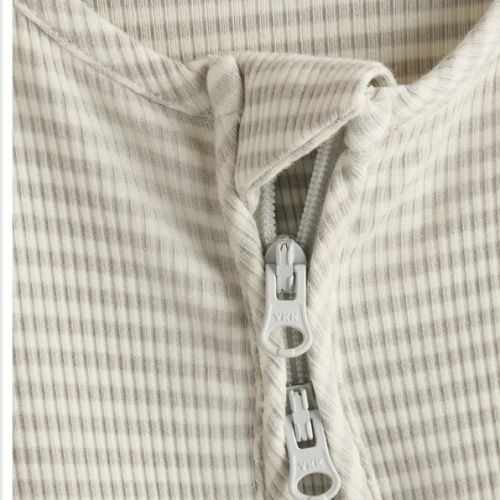 Softest Rib One Piece in Grey Stripe