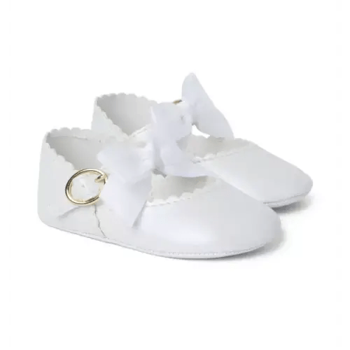Baby White Baby Scalloped Bow Ballet Flat by Janie and Jack
