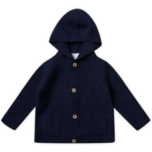 Stellou & friends 100% Cotton Baby Cardigan, Long Sleeve Knit Sweater for Kids, Unisex Tops for Infant, for Children 0-6 Yrs
