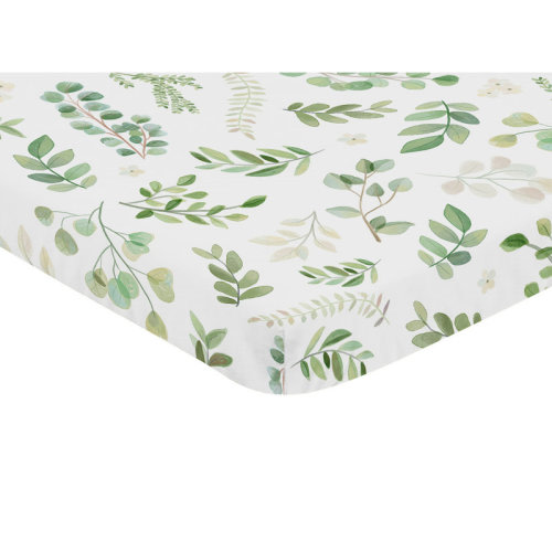 Sweet Jojo Designs Botanical Floral Leaf Fitted Mini Crib Sheet & Reviews | Wayfair