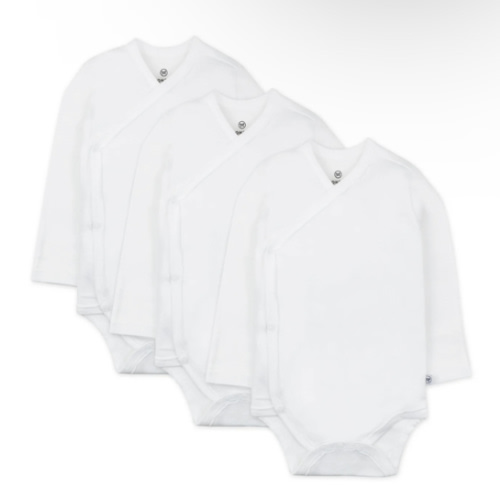 3-Pack Organic Cotton Long Sleeve Side-Snap Bodysuits | Honest Baby Clothing