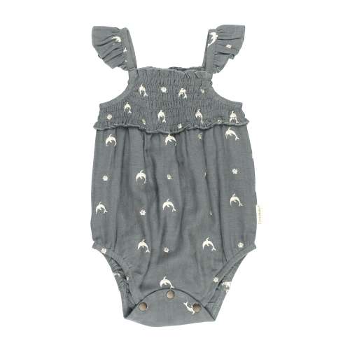 Moonstone Dolphin | Organic Muslin Sleeveless Bodysuit – L'ovedbaby