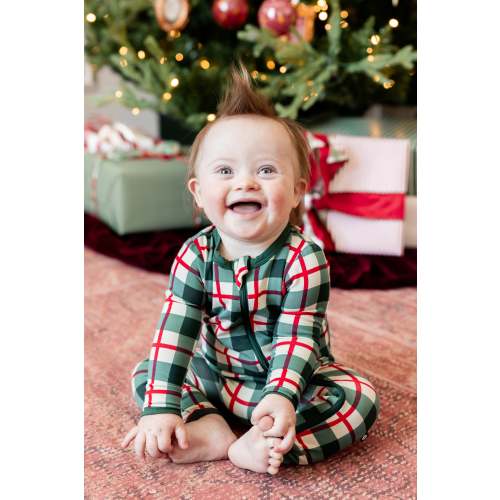 Kyte Baby Zippered Romper | Holiday Plaid Size Newborn