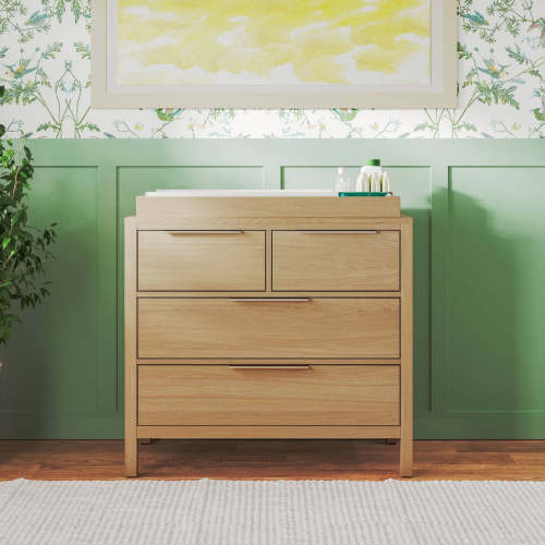 The Newport Small Dresser for Nursery: Natural & White - Nurture&