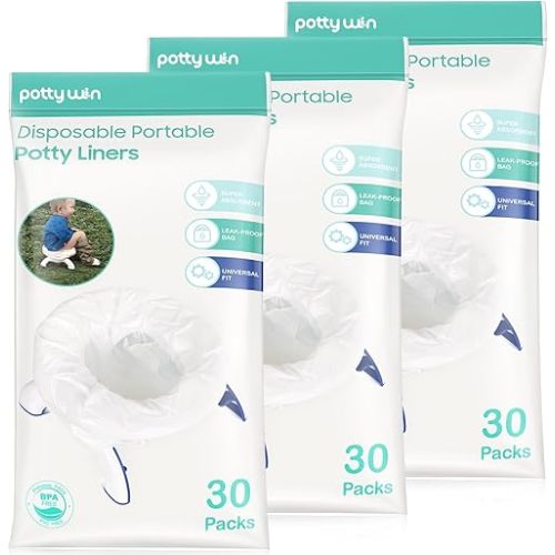 [90 Counts] Disposable Potty Liners Compatible with OXO Tot 2-in-1 Go Potty, Potty Refill Bags for Toddler Travel, Universal Potty Bags Fit Most Potty Chairs