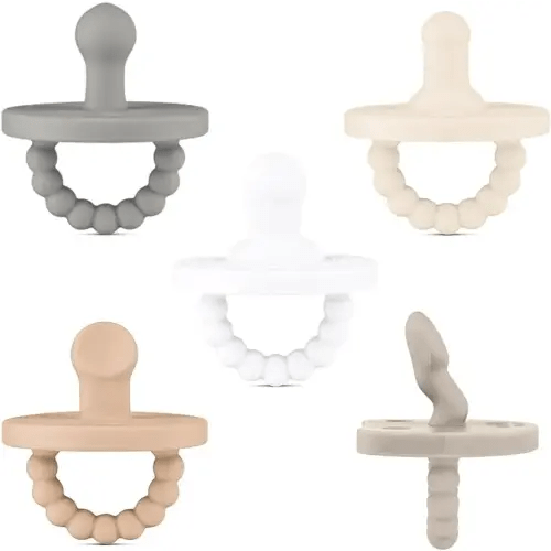 Ryan & Rose Cutie PAT Silicone Pacifier Teether (Starter Kit, Neutral)