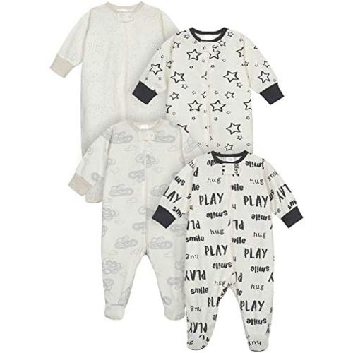 Onesies Brand Baby Boys & Girls 4-Pack Sleep 'N Play Footies Multi Pack