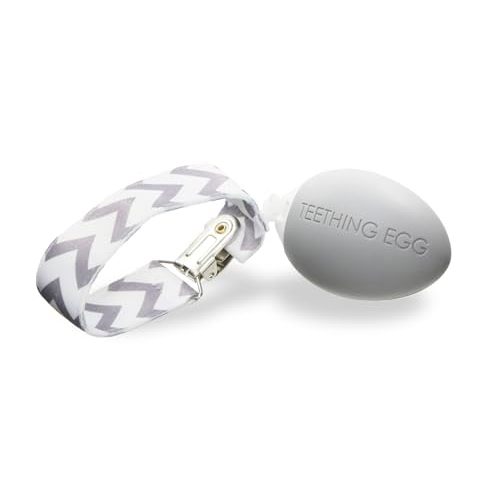 The Teething Egg Baby Teether – Freezable Teething Toy for Babies 3–6 Months up to 18 Months – Made in USA, Food-Grade TPE, Gray