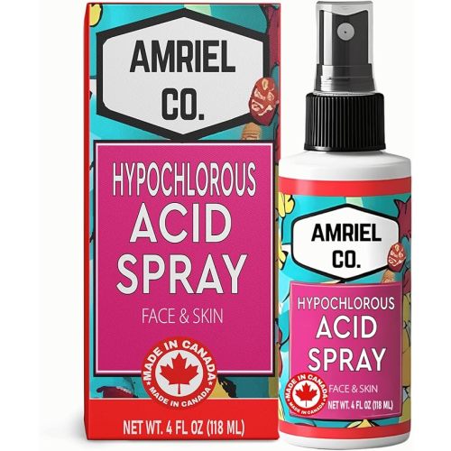 CANADA - Hypochlorous Acid Spray 4 fl oz – Gentle, Natural Skin Cleaner for Face, Hands & Body. Soothes Irritations, Cuts & Burns. Safe for Sensitive Skin, Non-Toxic, Alcohol-Free & Hydrating – By AMRIEL CO.