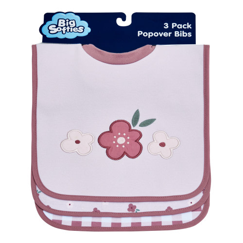 Big Softies 3 Pack Popover Bibs - Floral