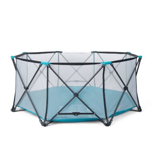 Regalo My Play Deluxe Extra Large Portable Play Yard Indoor and Outdoor Baby Gates - Aqua Blue