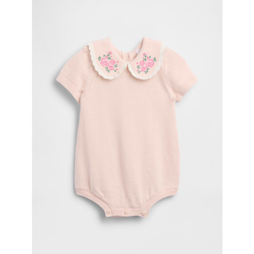 Baby Embroidered Collar Sweater Bodysuit