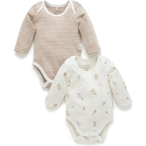 2 Pack Long Sleeve Bodysuit, Newborn