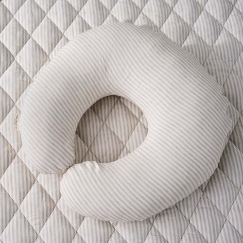 Nursing Pillow + Linen Cover - Natural Stripe