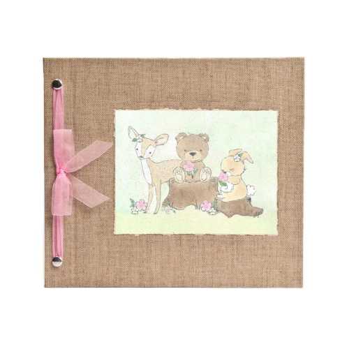 Linen Baby Book, Woodland Baby Memory Book, Custom Baby Book, Baby Shower Gift for Baby, Personalized Journal, Baby Album, Made in USA