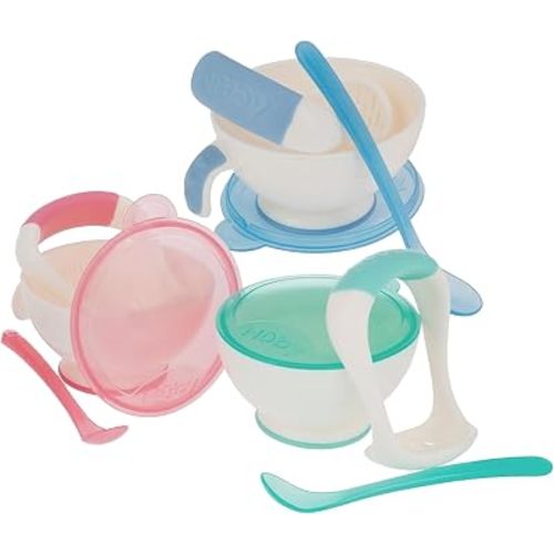 Nuby Garden Fresh Mash N' Feed Bowl with Spoon and Food Masher, Colors May Vary