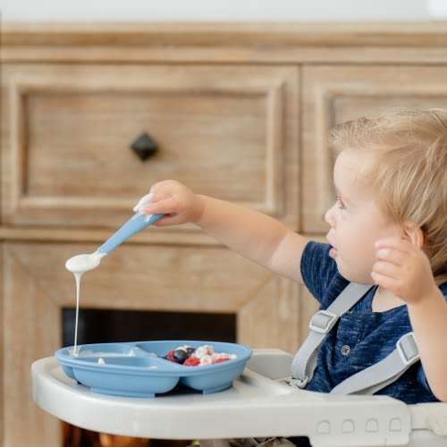 WeeSprout Toddler Utensils, 18/8 Stainless Steel, Food Grade Silicone Spoons and Forks