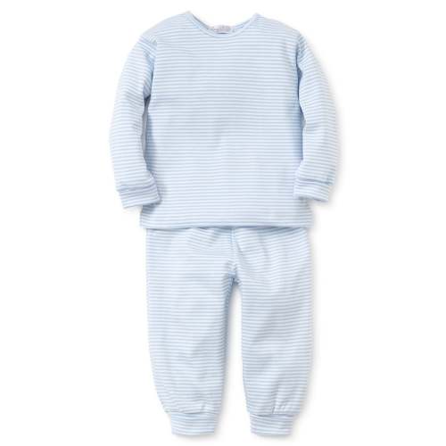 Simple Stripes Blue Long Sleeve Tee and Pant Set