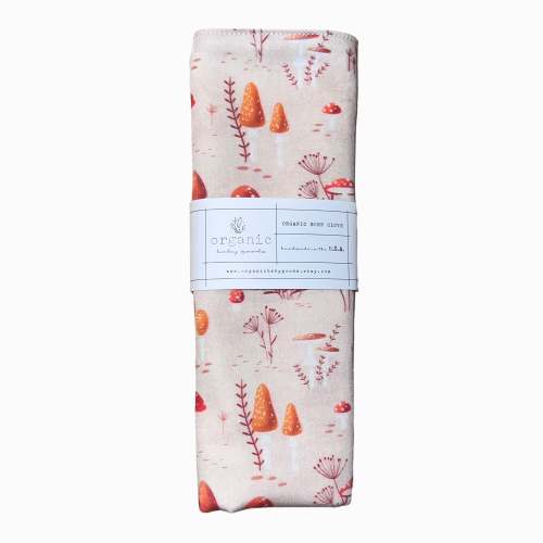 Organic Burp Cloth - Autumn Mushroom