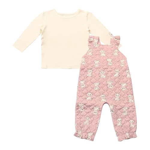 Magic Threadz Disney Clothes Baby Girls Overall Set – Long Sleeve Top & Romper with Minnie, Pooh, Bambi & Marie (0–24M)