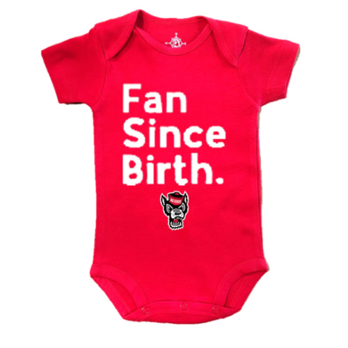 NC State Wolfpack Infant Red Fan Since Birth Wolfhead Onesie – Red and White Shop