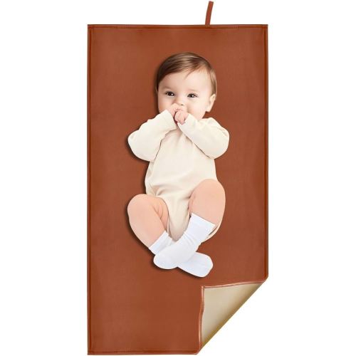 Brown Portable Diaper Changing Pad, Baby Changing Mat for Baby Travel or Home, Foldable Mat Fits Perfectly in Diaper Bag (67-04)