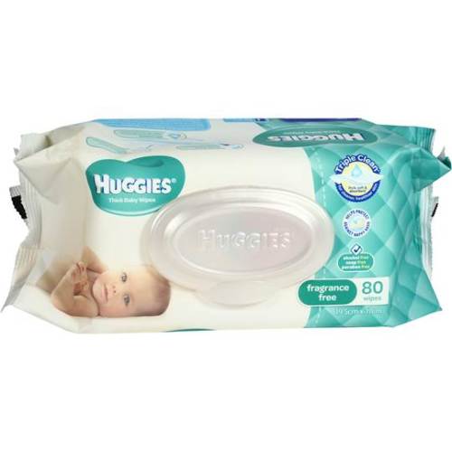 Huggies Thick Baby Wipes Fragrance Free 80 pack