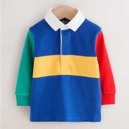 Multi Hotchpotch Long Sleeve Rugby Polo Shirt (3mths-7yrs)