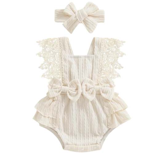 2pcs Ruffle Sleeveless Romper