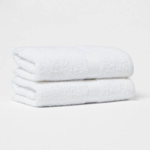 2pk Hand Towel Set White - Room Essentials™: Cotton Polyester Blend, Lightweight, OEKO-TEX Certified