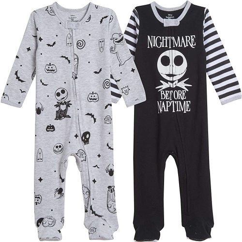 Disney Nightmare Before Christmas Jack Skellington 2 Pack Footed Coveralls