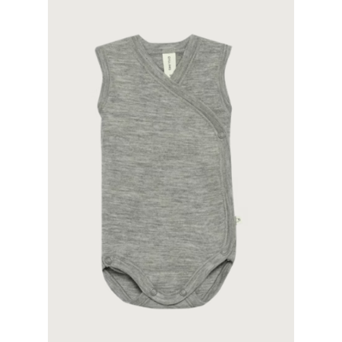 Newborn merino wool/silk wrap singlet in Steel - $28.99 - Dilling