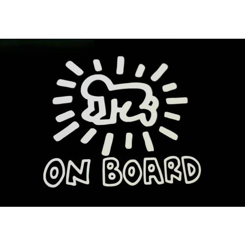 Baby on Board/Radiant Baby/Keith Haring/Bumper Sticker/New Baby/New York Art/pop art/graffiti/Vinyl Decal/Vinyl Sticker/Baby Decal