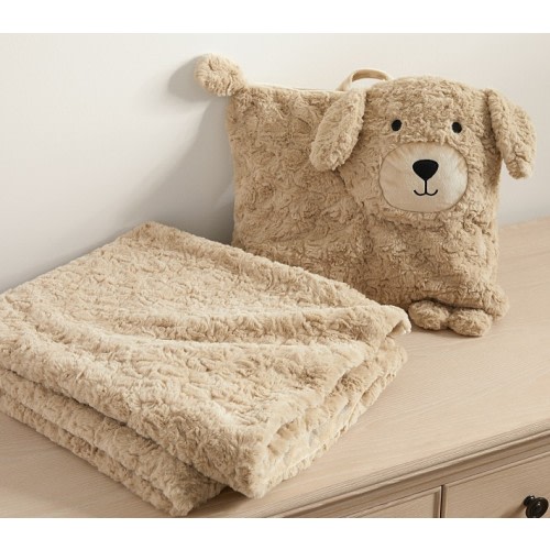 Bailey Labradoodle Faux Fur Pillow & Throw Blanket Set