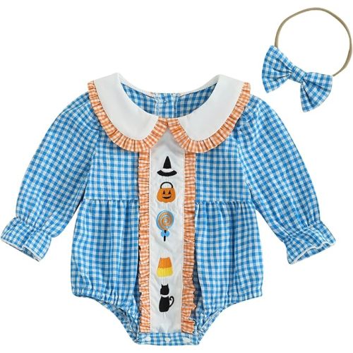 Giraropa Baby Girl Outfits Smocked Bubble Romper Jumpsuit Long Sleeve Bodysuit Cute Newborn Infant Fall Winter Clothes