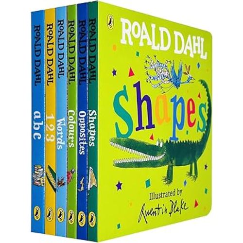 Roald Dahl Early Learning Pre-School Children Collection 6 Books Board Book Collection Set(Shapes, Words, Colours, Opposites, ABC & 123)