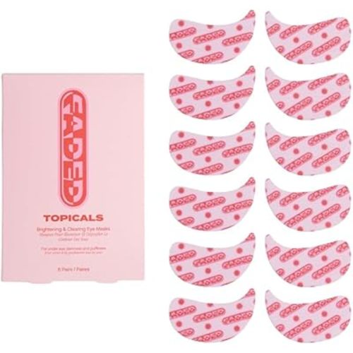 Topicals Faded Brightening Under Eye Masks | Patches to Depuff, Hydrate, Brighten and Cool | Reduce Dark Circles and Fine Lines | Contains Kojic Acid, Caffeine and Niacinamide (Set of 6)