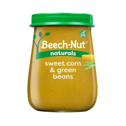 Beech-Nut Non-GMO Naturals Sweet Corn & Green Beans Baby Food Jar - 4oz: Infant 0-12 Months, 2nd Stage, Pureed, Ready to Eat