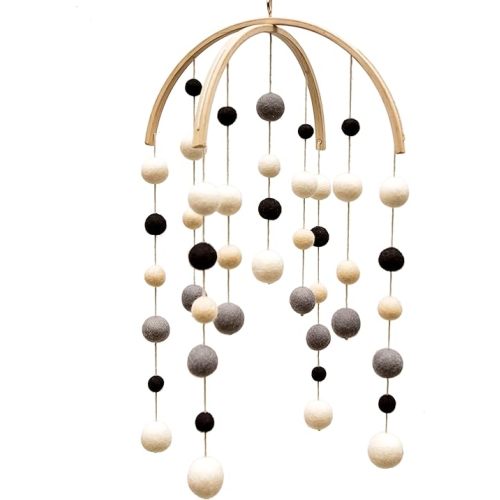 GLACIART ONE Black and White Baby Crib Mobile | Safe High Contrast Wool Toys, Neutral Room Decor for Boy & Girl | Develops Cognitive, Visual & Motor Skills | Great Gift Idea