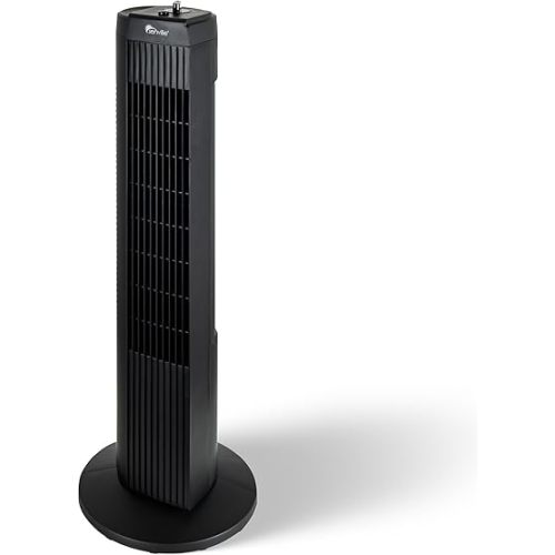 Senville 27" Standing Fan for Bedroom and Home with 60° Oscillation, 3 Speed , Compact Space-Saving Design, SENFZ10-19M